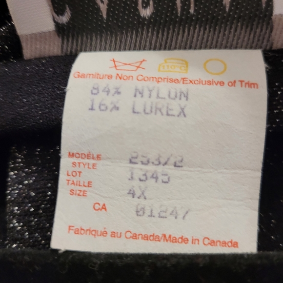 Vintage  Black and silver Metallic  Shimmer Festive Top Cardigan 4X - Picture 8 of 8